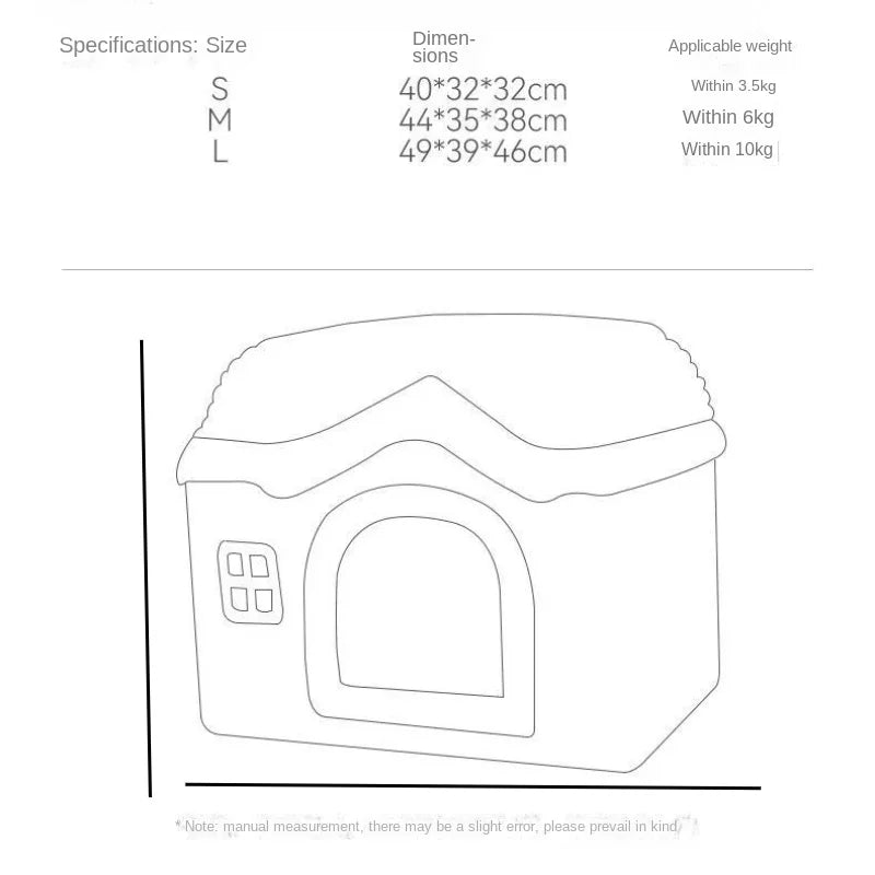Cute Pet House with Foldable Soft Pet Bed