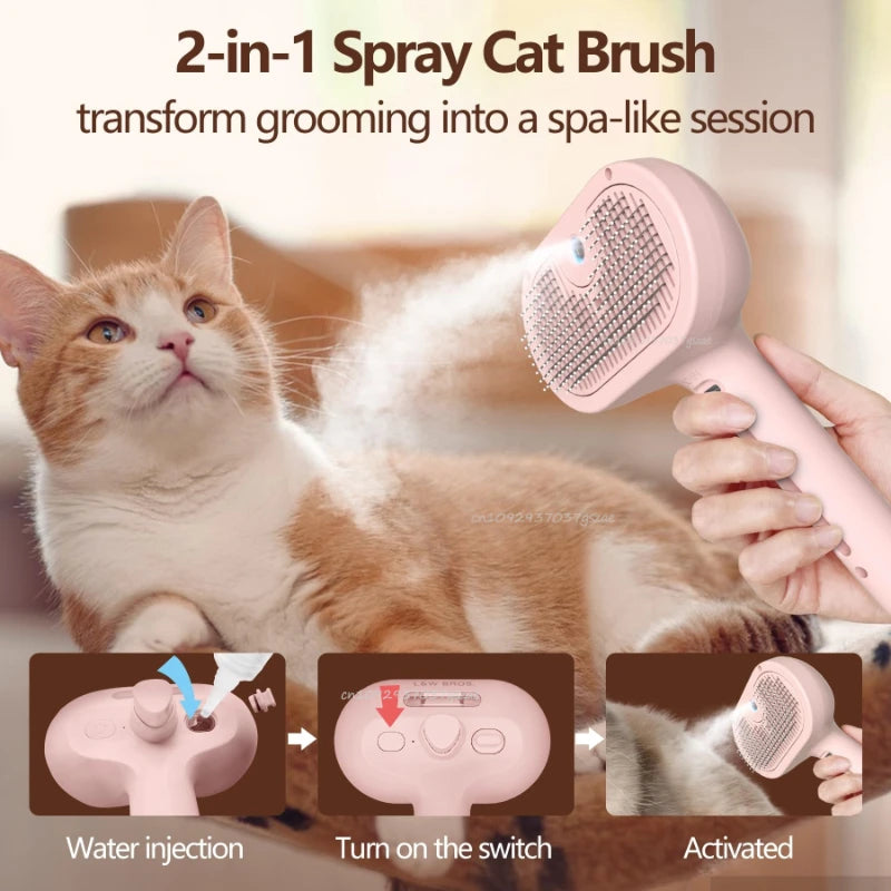 Dog Spray Hair Comb, Pet Steam Massage Brush