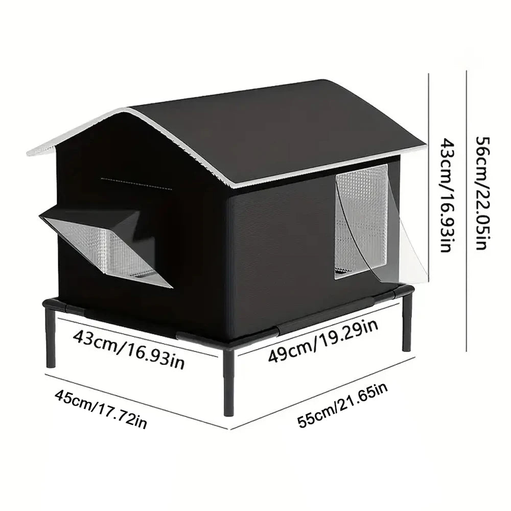 Elevated Pet House-Bed Moisture-Proof Design Cat House Weatherproof
