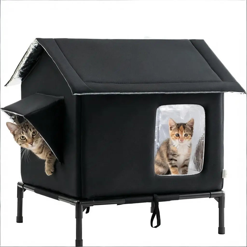 Elevated Pet House-Bed Moisture-Proof Design Cat House Weatherproof