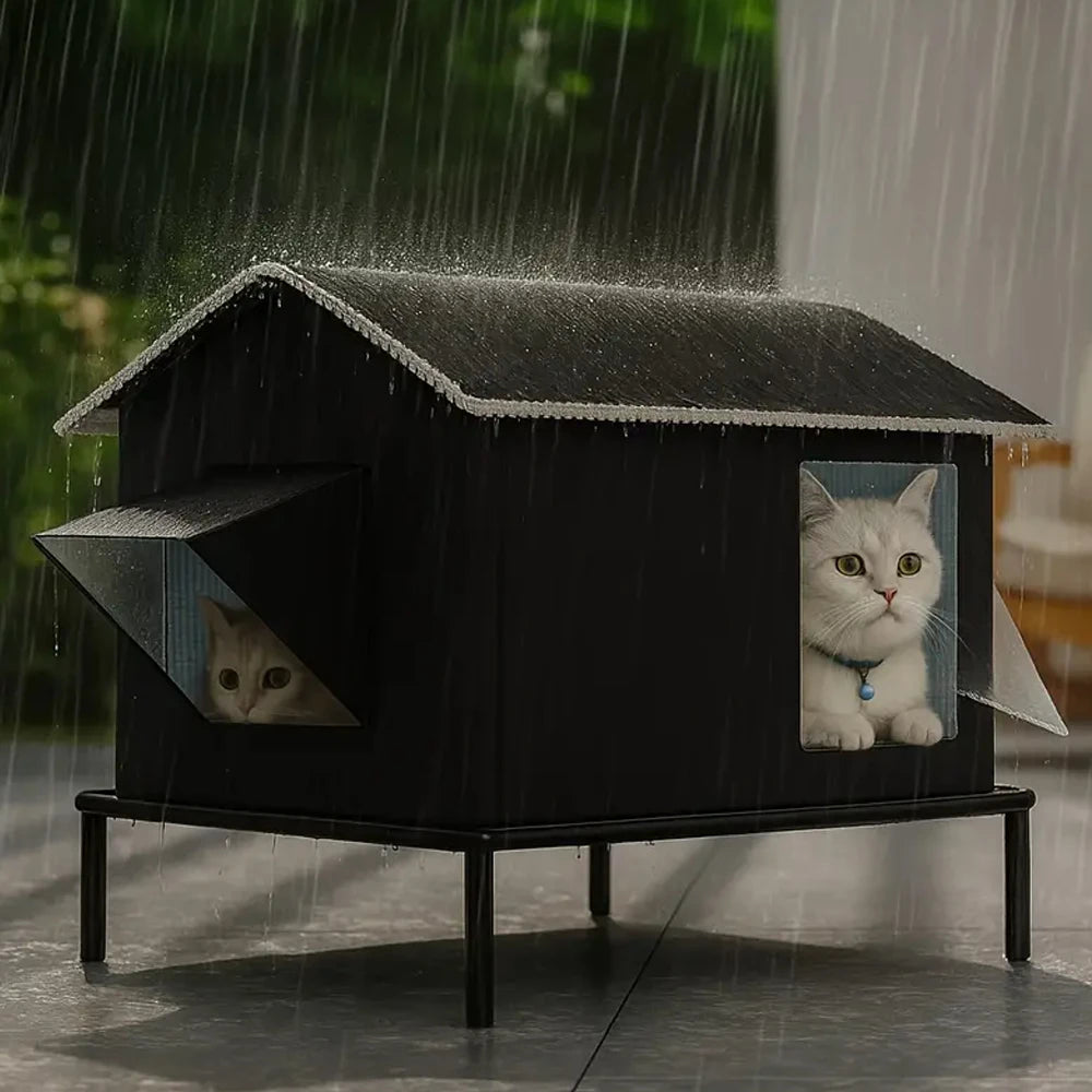 Elevated Pet House-Bed Moisture-Proof Design Cat House Weatherproof