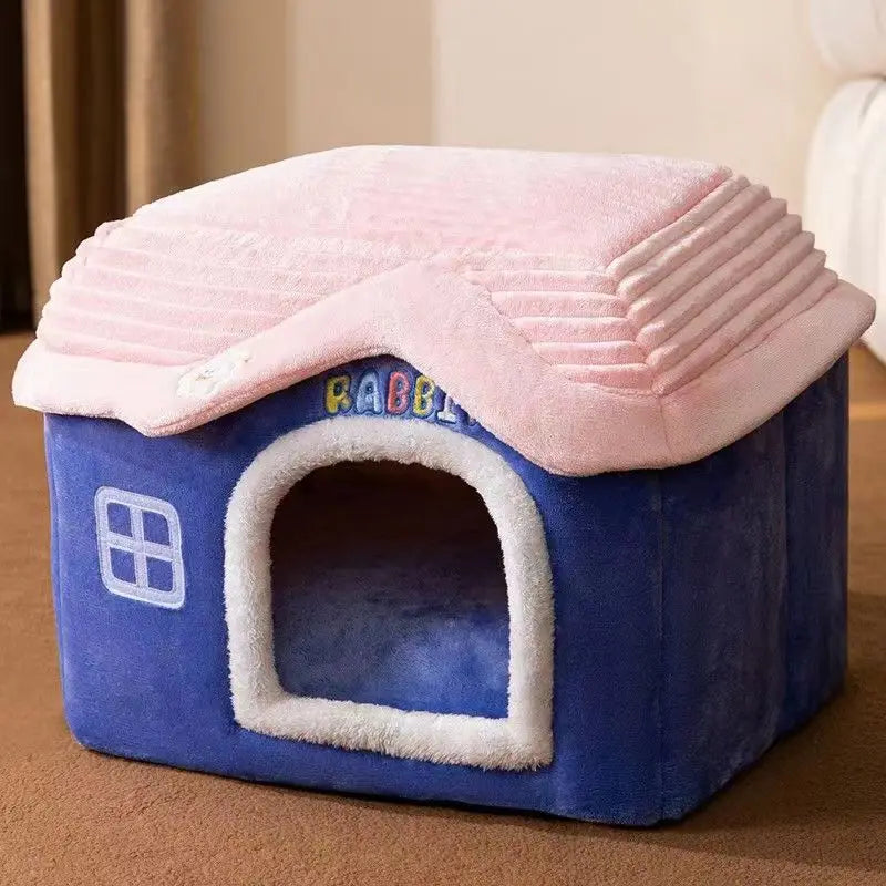 Cute Pet House with Foldable Soft Pet Bed