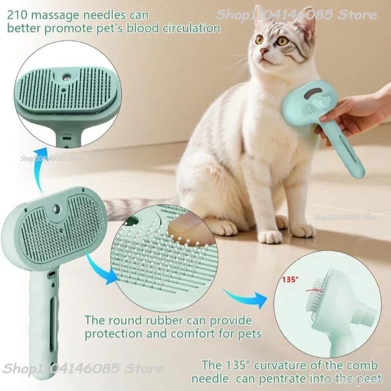 Dog Spray Hair Comb, Pet Steam Massage Brush