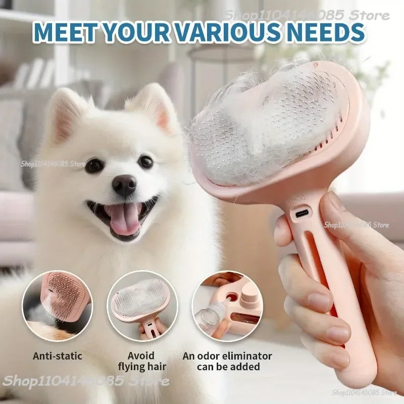 Dog Spray Hair Comb, Pet Steam Massage Brush