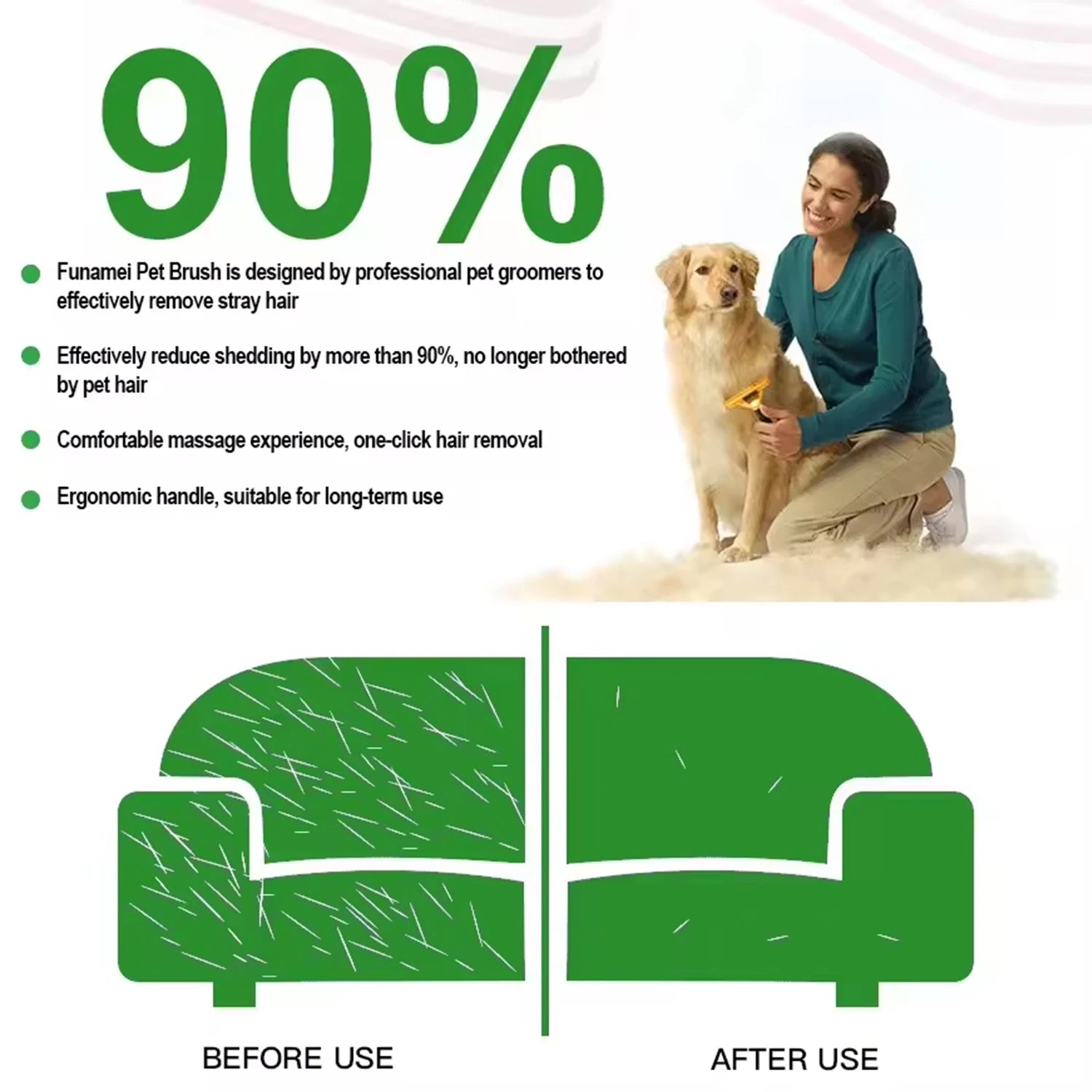Pet Brush for Dogs, Cats Comb Hair Removal Brush