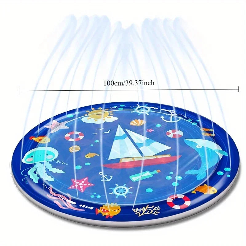 Outdoor Summer Pet Swimming Pool – Inflatable Water Sprinkler Play Mat